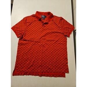 Vintage Polo Ralph Lauren Equestrian Polo Mens Large All Over Print Red (A1189)